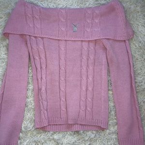 Off the shoulder playboy shirt